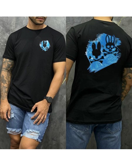 CAMISETA ESTAMPADA PSYCHO BUNNY AZUL